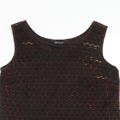 Berkertex Womens Brown Nylon Basic Tank Size 14 Round Neck