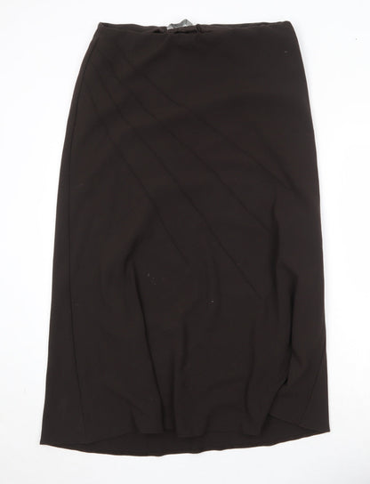 Mia Moda Womens Brown Polyester Swing Skirt Size 31 in