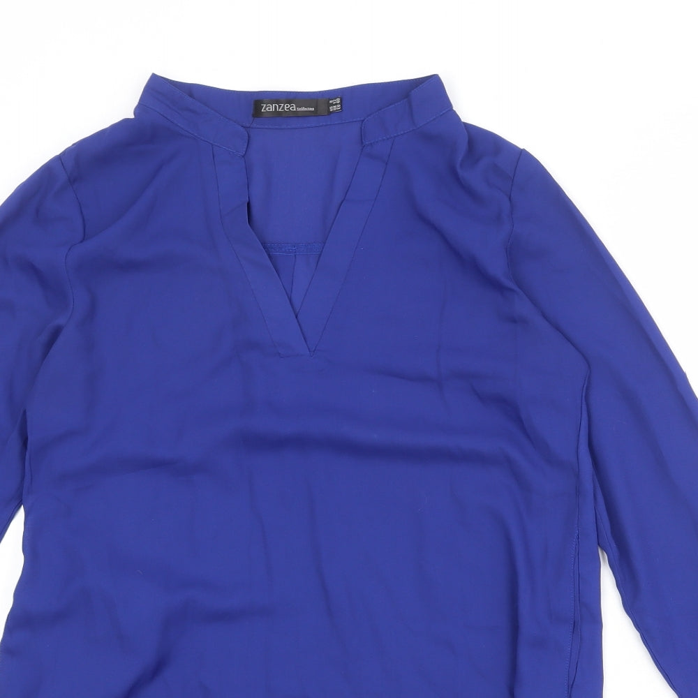 Womens UK Size 12 Zanzea Blue Basic Blouse