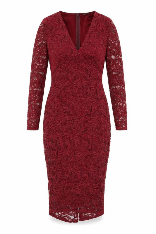 Boohoo Womens Red Geometric Nylon Bodycon Size 10 V-Neck Zip