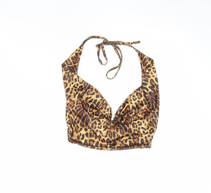Womens UK Size 8 Missguided Brown Basic Tank