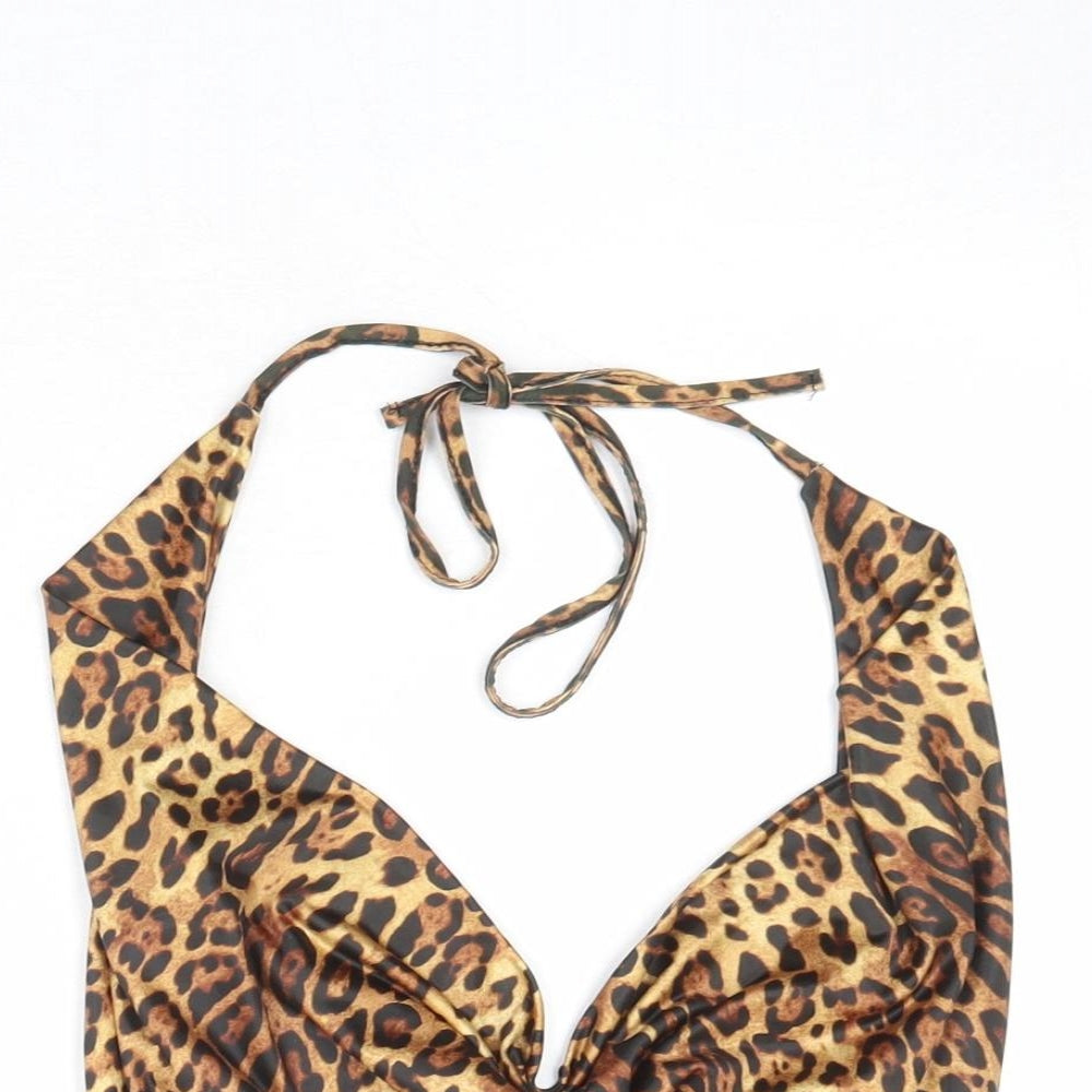 Womens UK Size 8 Missguided Brown Basic Tank