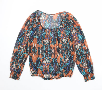 Womens UK Size 10 New Look Multicoloured Basic Blouse