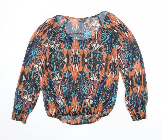 Womens UK Size 10 New Look Multicoloured Basic Blouse