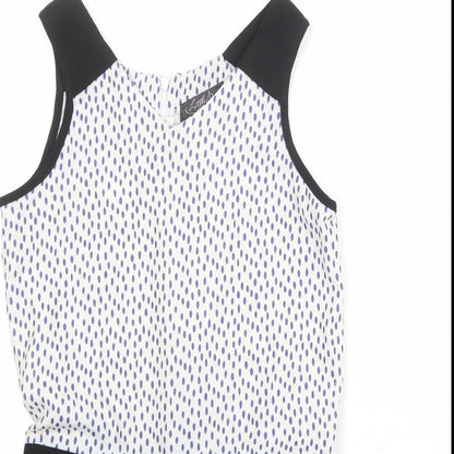 Little Miss Captain Womens Black Geometric Polyester Playsuit One-Piece Size 2XS Zip