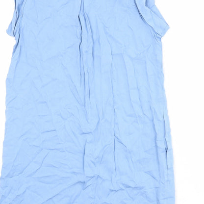 Little Lies Womens Blue 100% Cotton Basic Button-Up Size 8 Collared