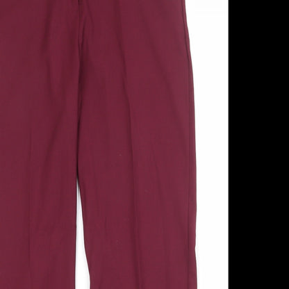 Marks and Spencer Womens Red Polyester Chino Trousers Size 36 in Regular Zip