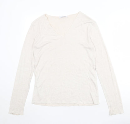 Womens UK Size S Zara Beige Pullover Jumper