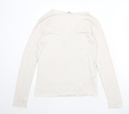 Womens UK Size S Zara Beige Pullover Jumper