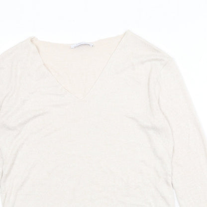 Womens UK Size S Zara Beige Pullover Jumper