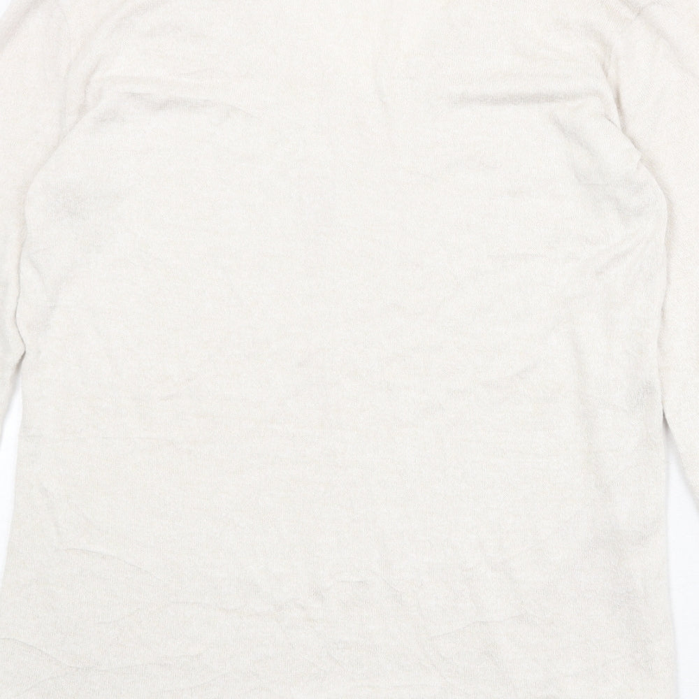 Womens UK Size S Zara Beige Pullover Jumper