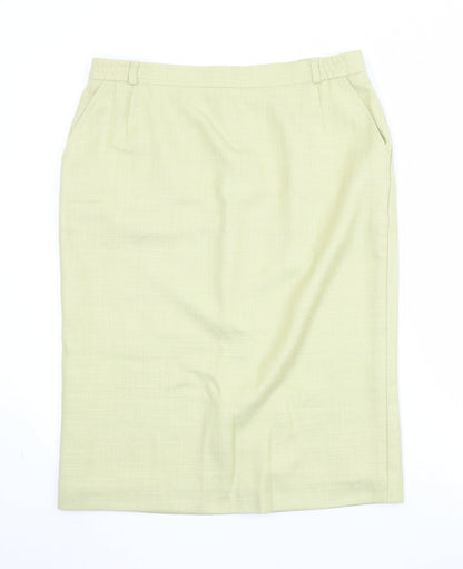 City Combi by Delmod Womens Green Wool A-Line Skirt Size 18 Zip