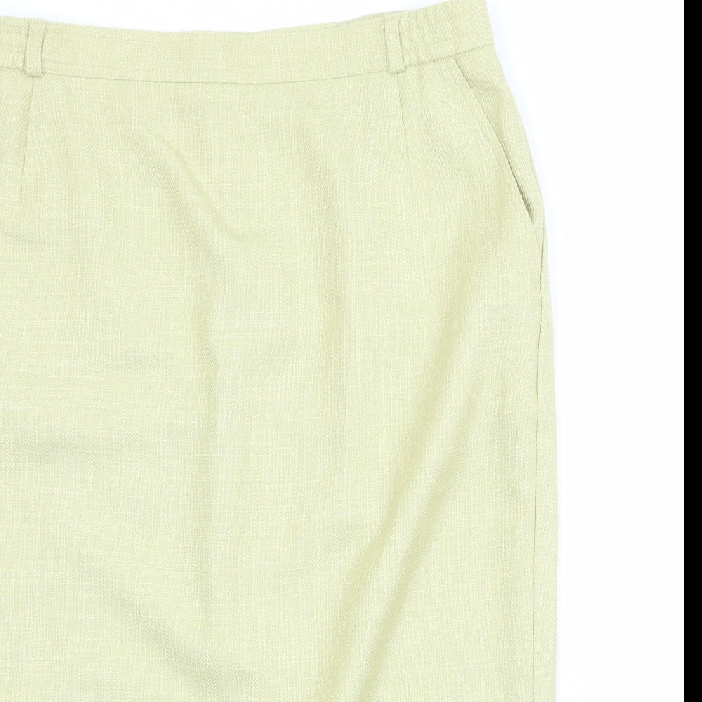 City Combi by Delmod Womens Green Wool A-Line Skirt Size 18 Zip