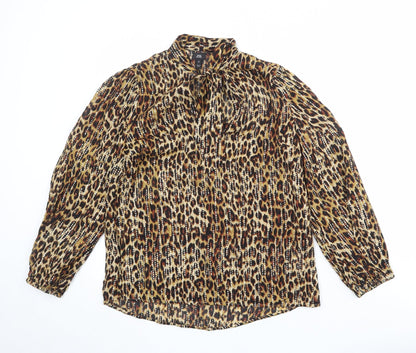 Womens UK Size 10 River Island Brown Basic Blouse