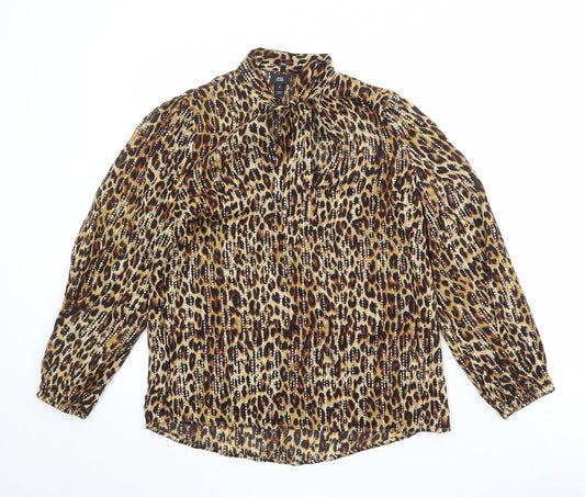 Womens UK Size 10 River Island Brown Basic Blouse