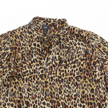 Womens UK Size 10 River Island Brown Basic Blouse
