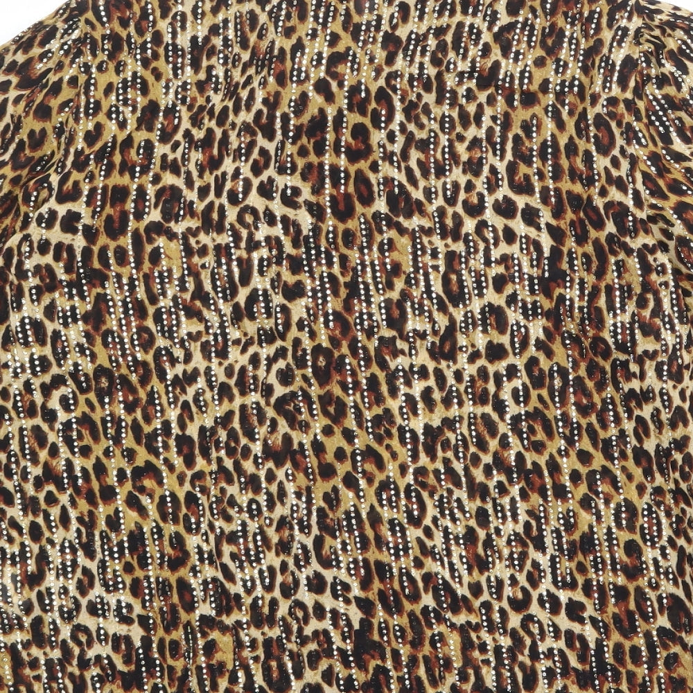 Womens UK Size 10 River Island Brown Basic Blouse