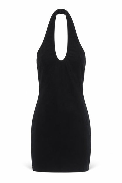 AsYou Womens Black Polyester Bodycon Size 6 Halter Pullover