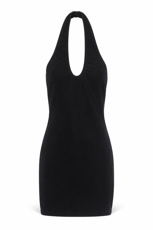 AsYou Womens Black Polyester Bodycon Size 6 Halter Pullover