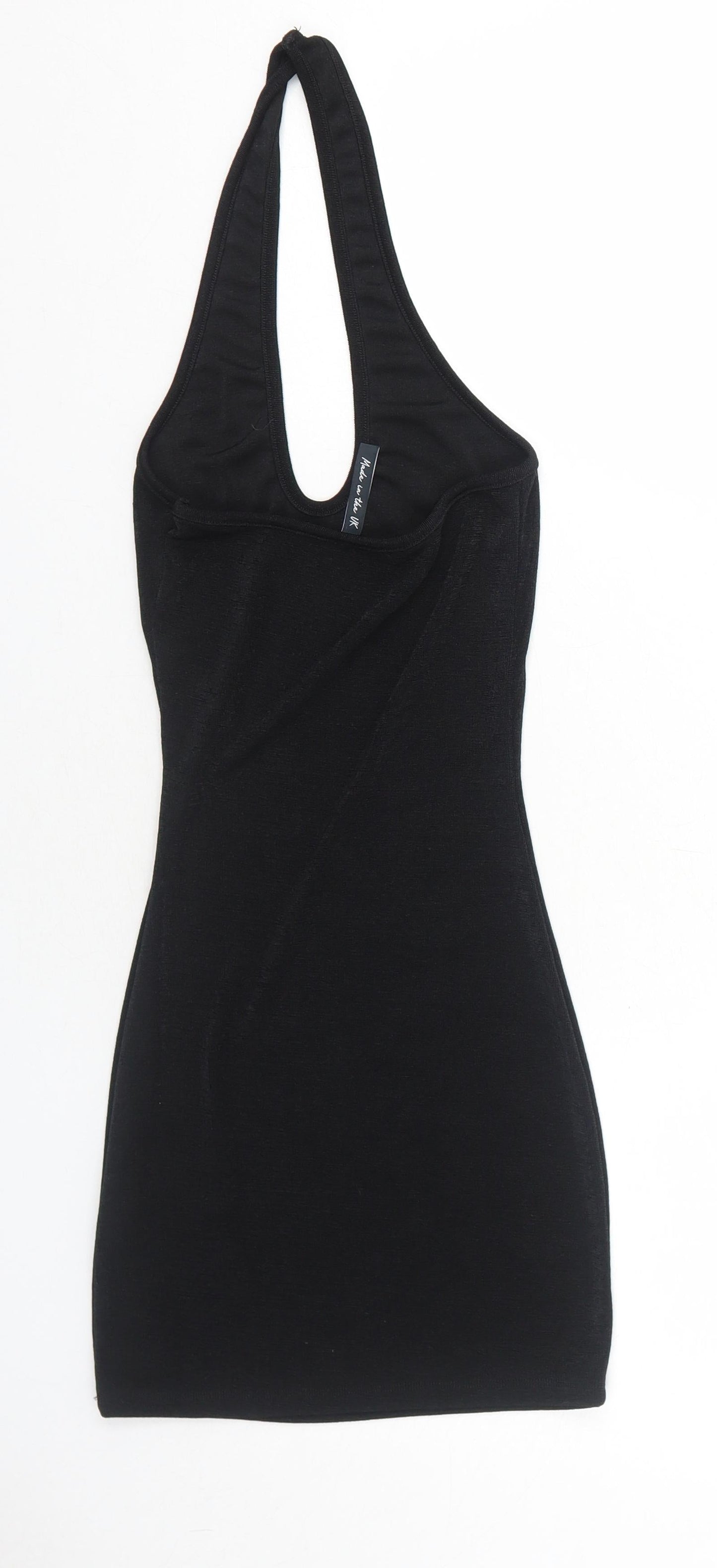 AsYou Womens Black Polyester Bodycon Size 6 Halter Pullover