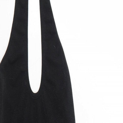 AsYou Womens Black Polyester Bodycon Size 6 Halter Pullover