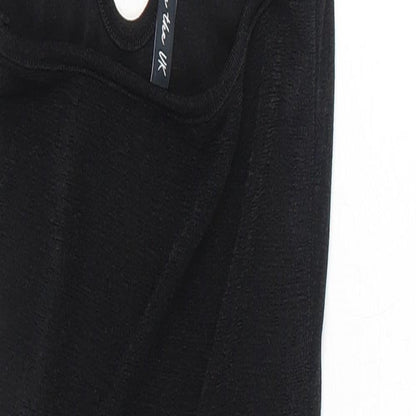AsYou Womens Black Polyester Bodycon Size 6 Halter Pullover