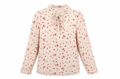 RESERVED Womens Beige Floral Viscose Basic Blouse Size 12 V-Neck
