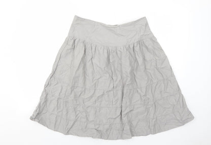 Gap Womens Grey Cotton Swing Skirt Size 12 Zip