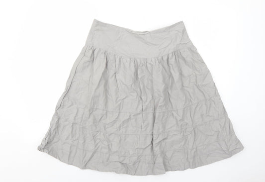Gap Womens Grey Cotton Swing Skirt Size 12 Zip
