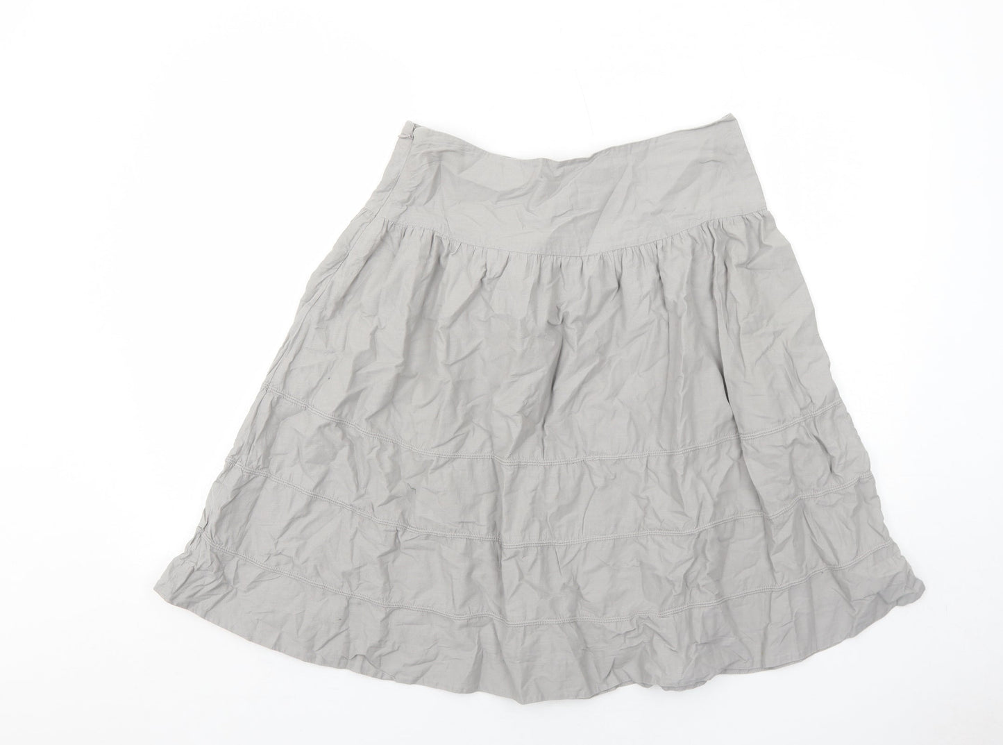 Gap Womens Grey Cotton Swing Skirt Size 12 Zip