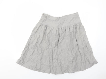 Gap Womens Grey Cotton Swing Skirt Size 12 Zip