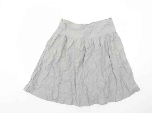 Gap Womens Grey Cotton Swing Skirt Size 12 Zip