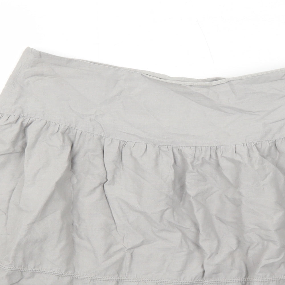 Gap Womens Grey Cotton Swing Skirt Size 12 Zip