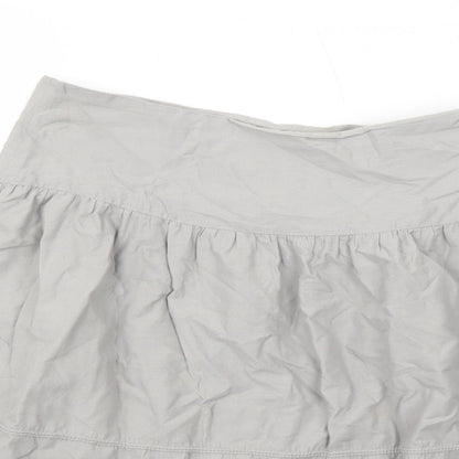 Gap Womens Grey Cotton Swing Skirt Size 12 Zip