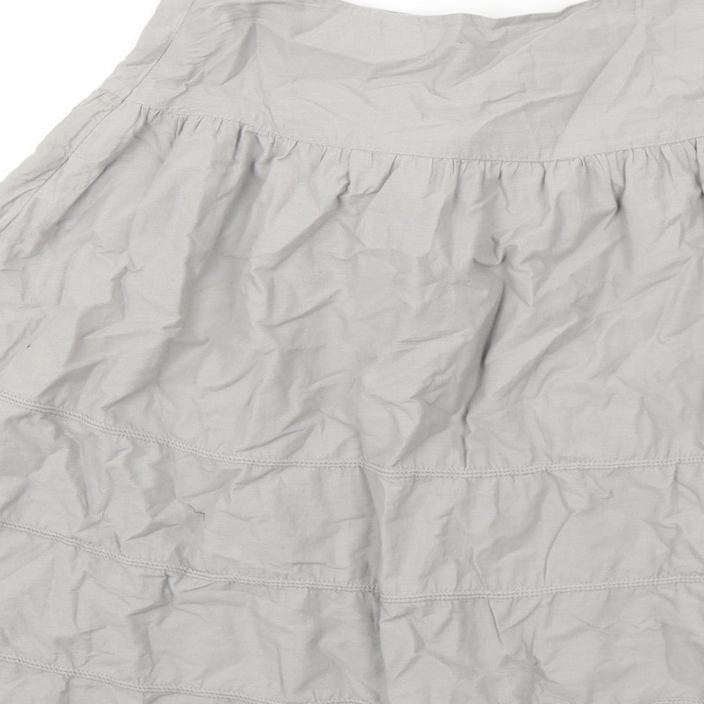 Gap Womens Grey Cotton Swing Skirt Size 12 Zip