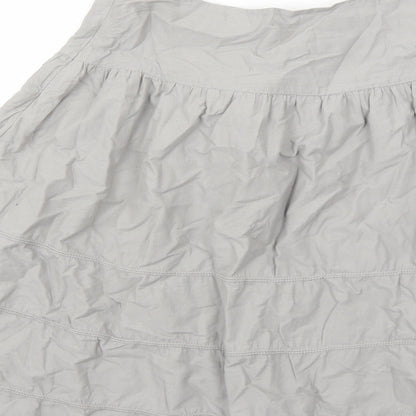 Gap Womens Grey Cotton Swing Skirt Size 12 Zip
