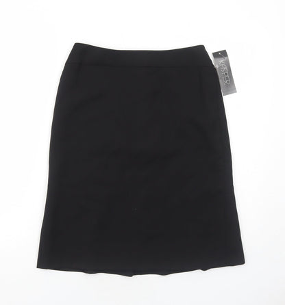 Kasper Womens Black Polyester Swing Skirt Size 8 Zip