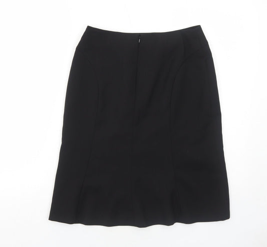 Kasper Womens Black Polyester Swing Skirt Size 8 Zip