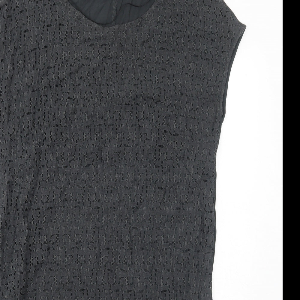 Sandwich Womens Grey Cotton Shift Size S Round Neck Pullover