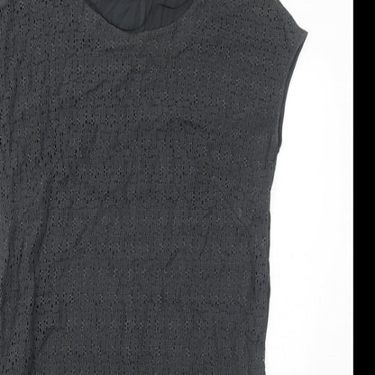 Sandwich Womens Grey Cotton Shift Size S Round Neck Pullover