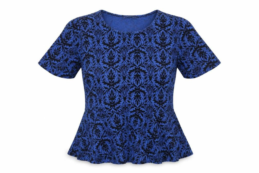 Womens UK Size 10 CMD Blue Basic T-Shirt
