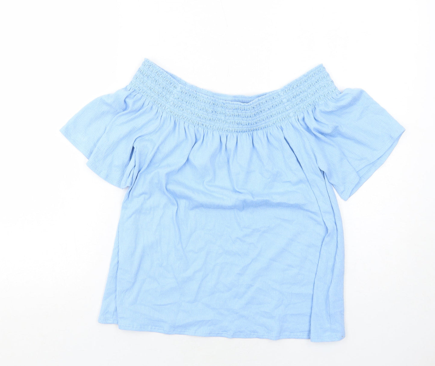 Womens UK Size 10 Marks and Spencer Blue Basic Blouse