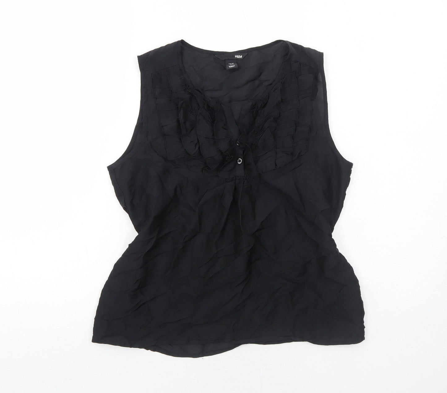 Womens UK Size 10 H&M Black Basic Tank