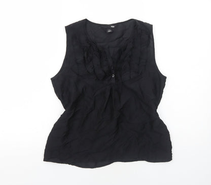 Womens UK Size 10 H&M Black Basic Tank