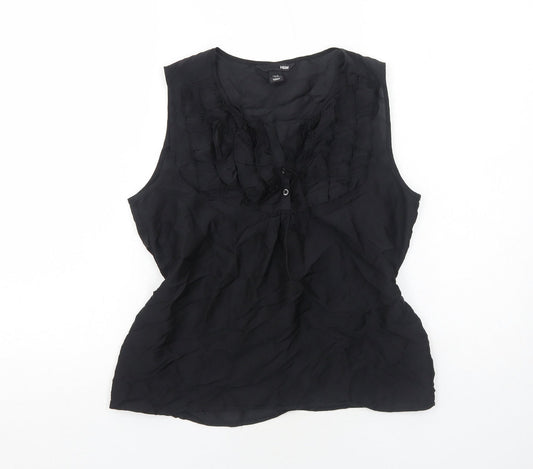 Womens UK Size 10 H&M Black Basic Tank