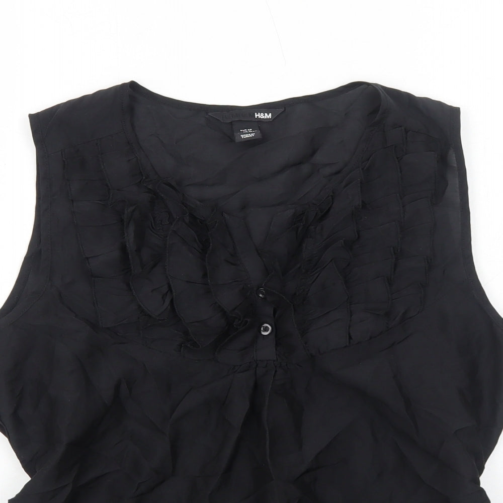 Womens UK Size 10 H&M Black Basic Tank