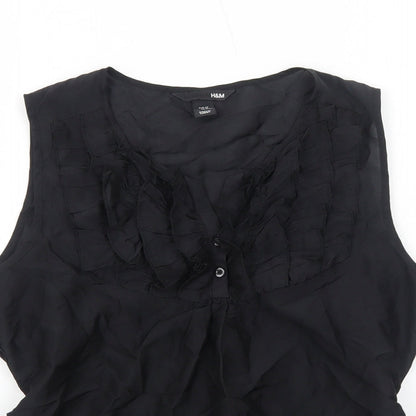 Womens UK Size 10 H&M Black Basic Tank