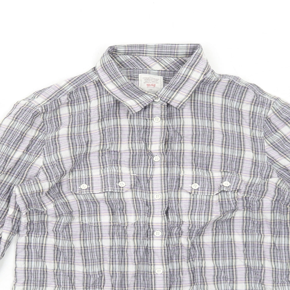 Womens UK Size 8 Gap Purple Basic Button-Up
