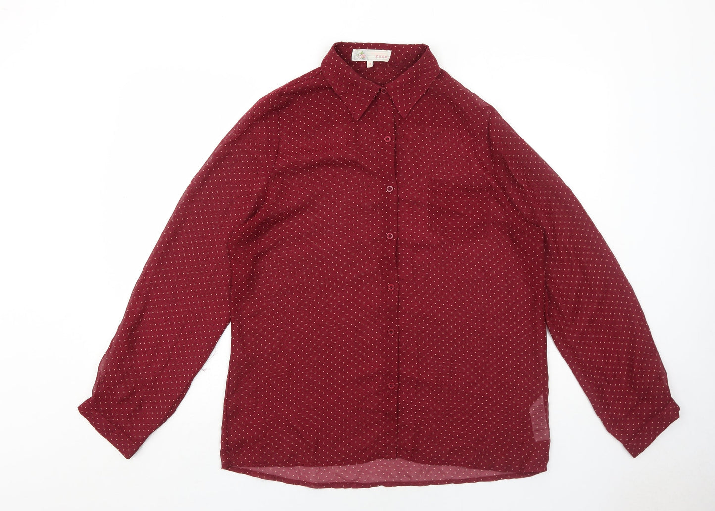 Womens UK Size 18 Cameo Rose Red Basic Button-Up
