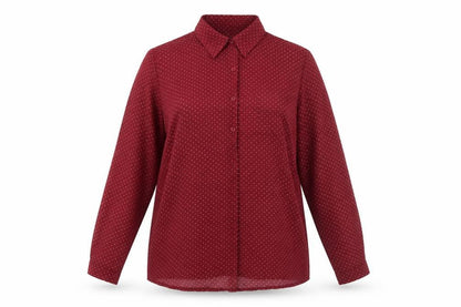Womens UK Size 18 Cameo Rose Red Basic Button-Up